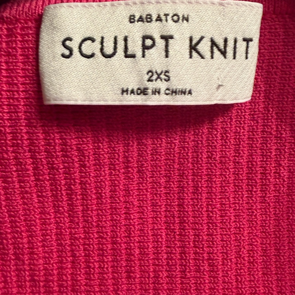 Babaton Fuchsia Sculpt Knit Crop Top PTP 11.5” - Picture 3 of 5